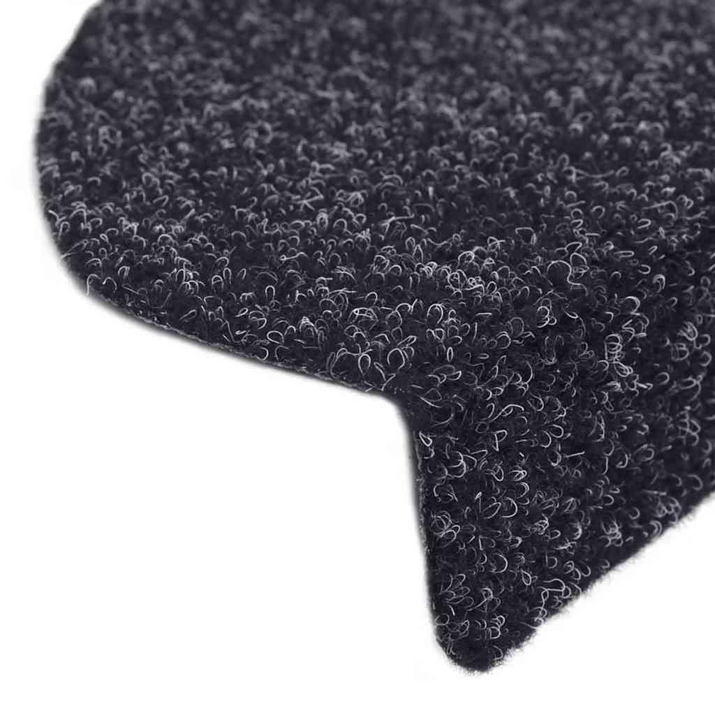 vidaXL Stair Mats Self-adhesive 30 pcs 56x17x3 cm Black Half Round 6