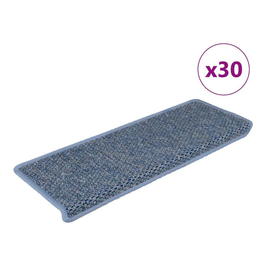 Stair Mats Self-adhesive Sisal-Look 65x21x4 cm 30 pcs Blue