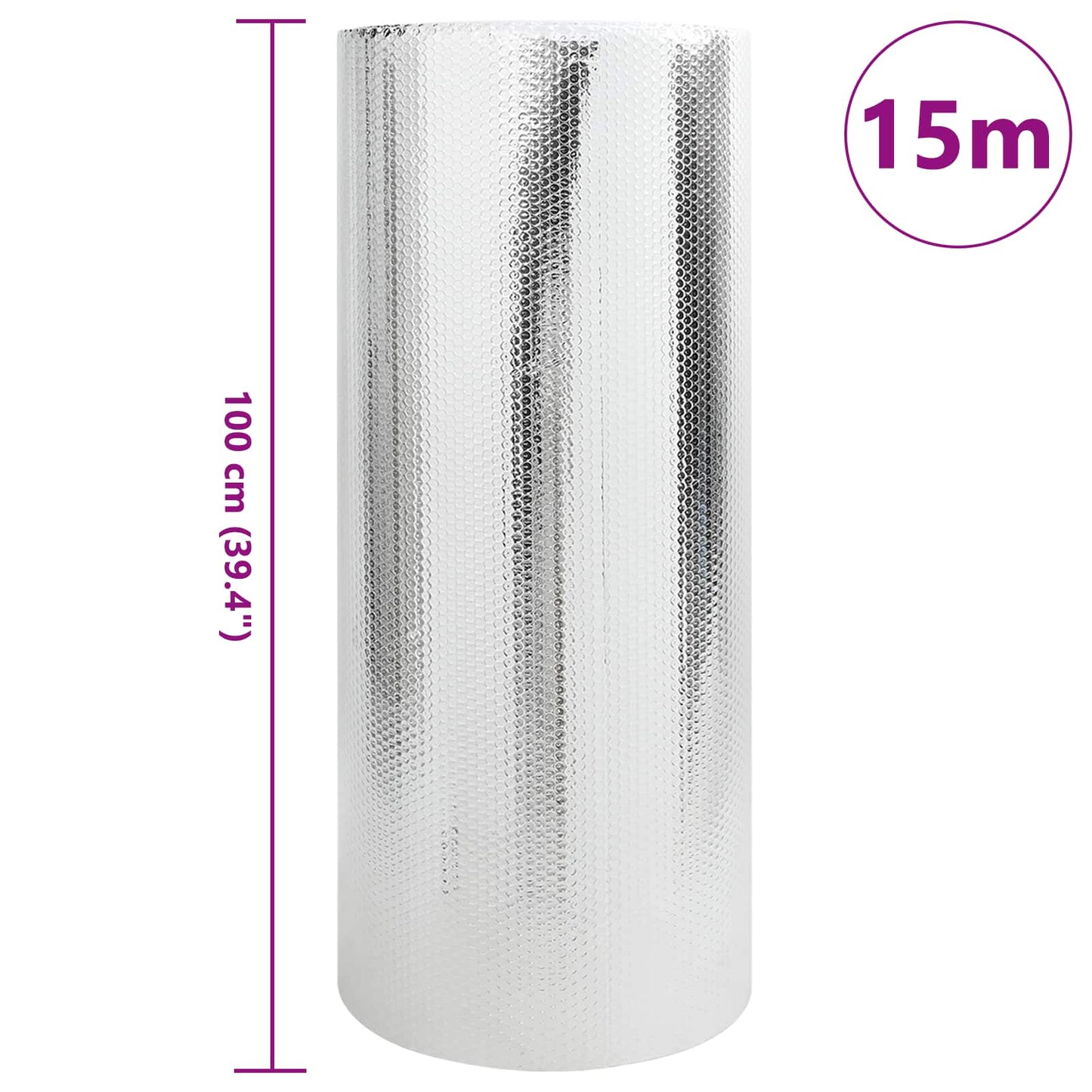 vidaXL Radiator Heat Reflector Silver 15 x 1 m Polyethylene 4