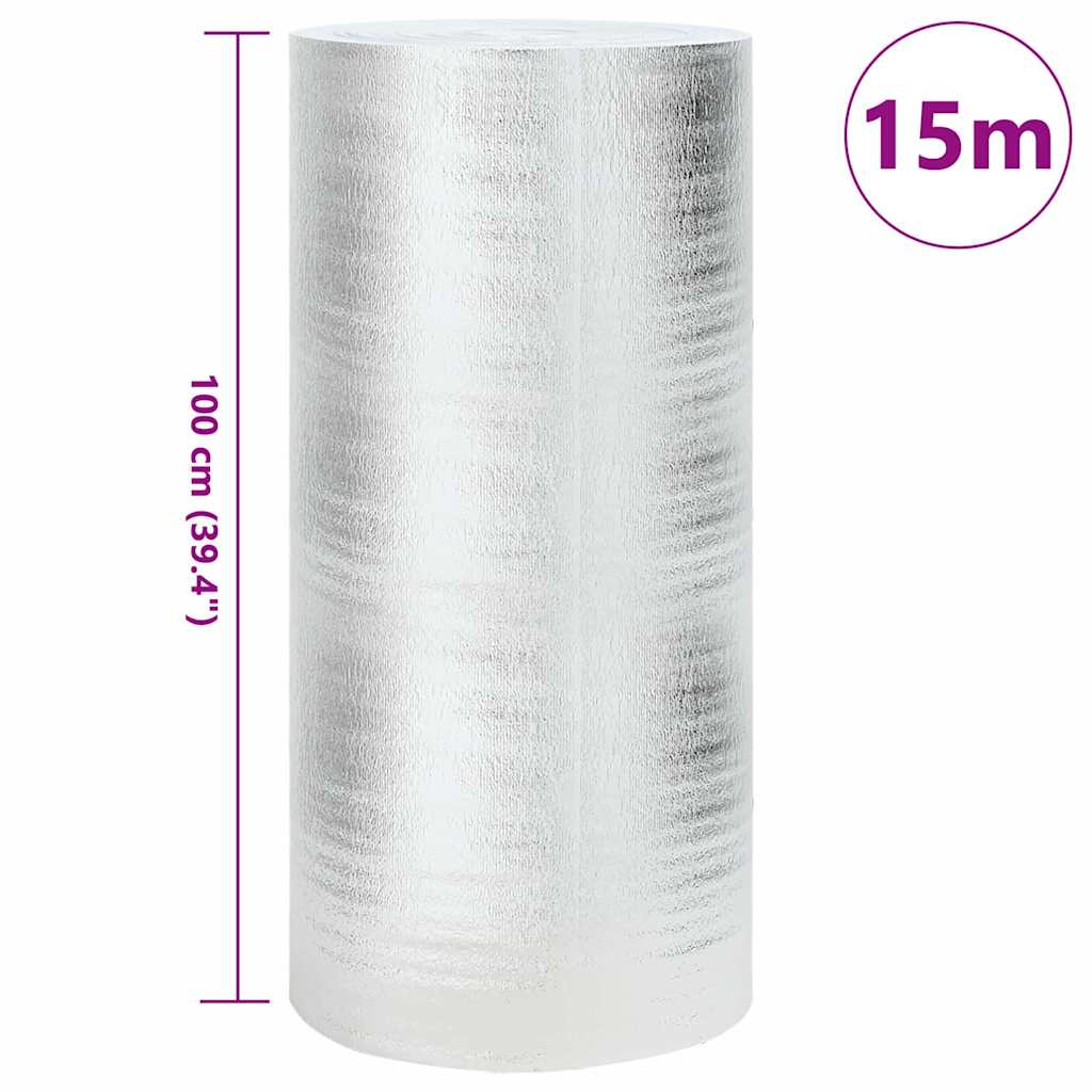 vidaXL Radiator Heat Reflector Silver 15 x 1 m Polyethylene 5