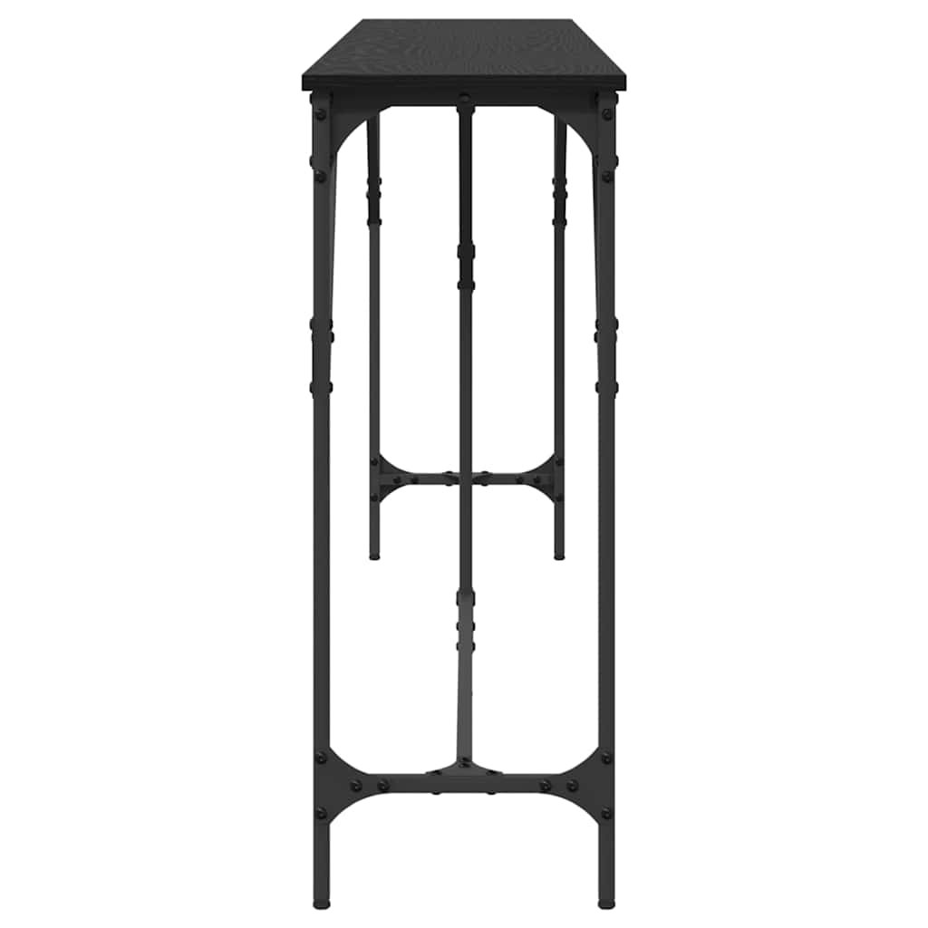 vidaXL Console Table Black oak 200 x 29 x 75 cm 6