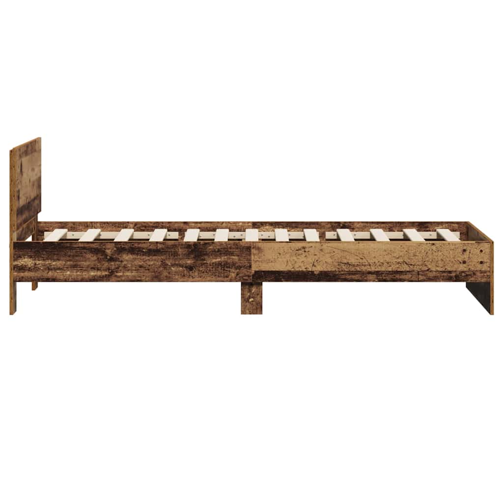 vidaXL Bed Frame with Headboard Old Wood 75 x 190 cm Engineered wood 6