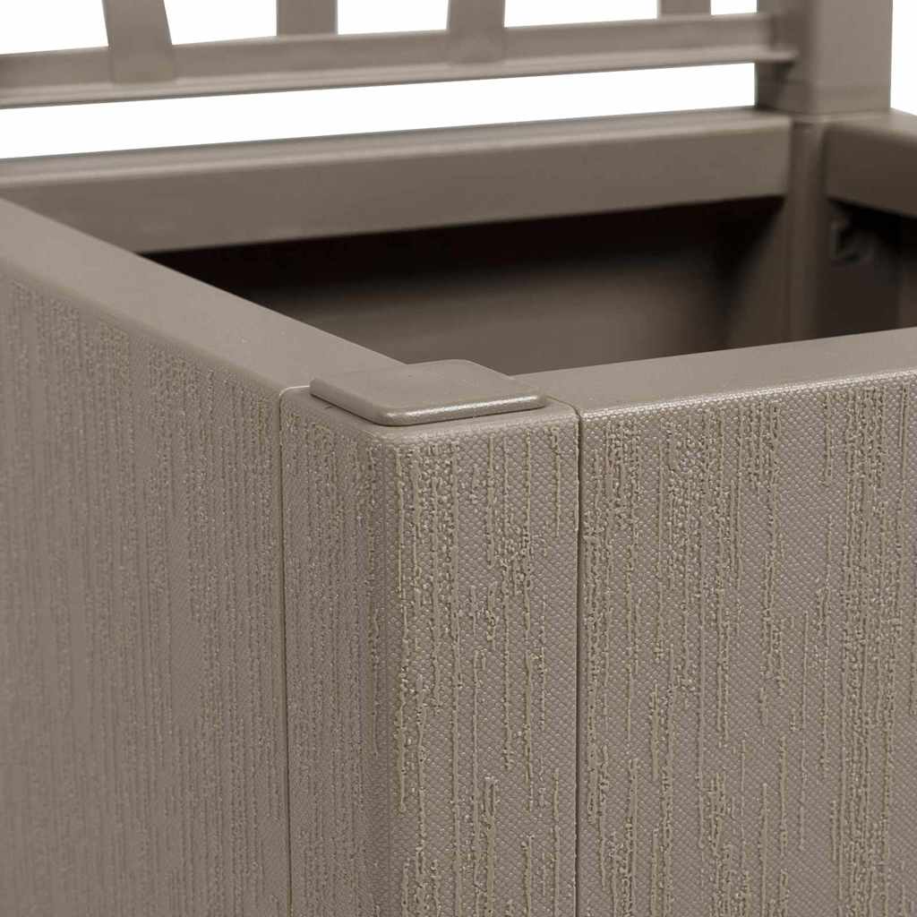vidaXL Garden Planter with Trellis Light Brown 36 x 36 x 140 cm PP 6