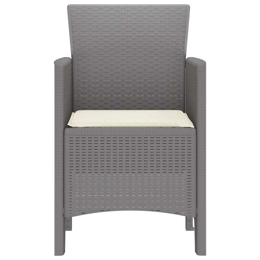vidaXL Garden Chair 2 pcs Light Grey Polypropylene 6