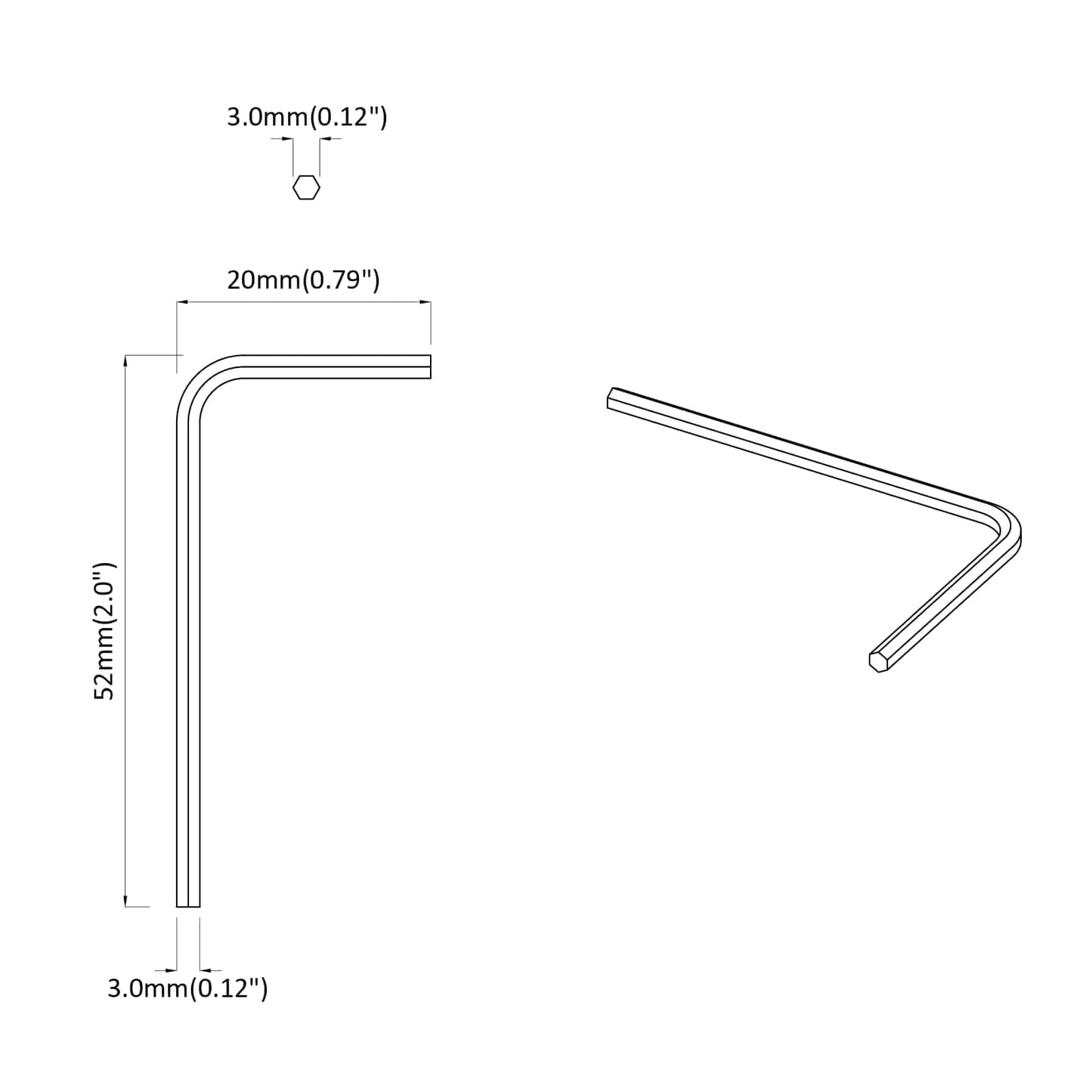 vidaXL Hex Key 4675 pcs Silver 20 x 52 mm Steel 6