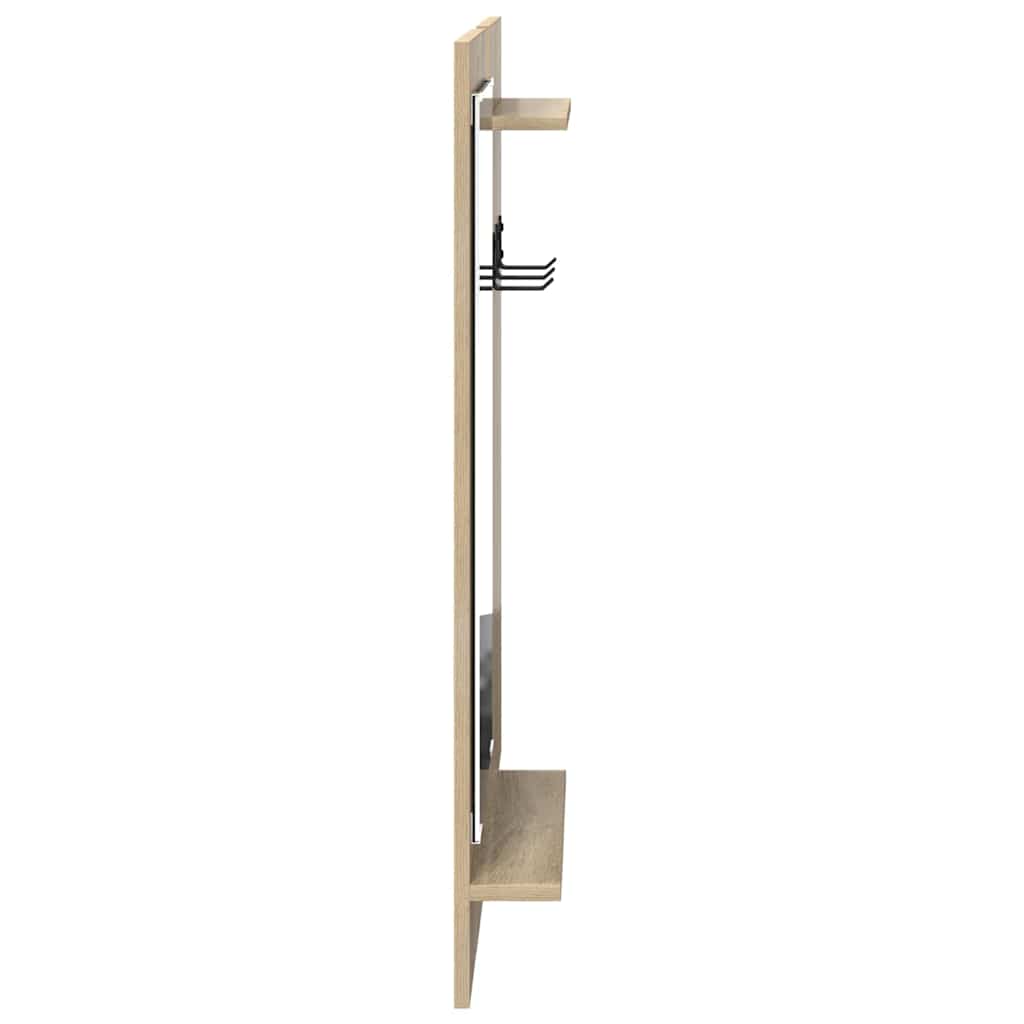 vidaXL Wall-Mounted Coat Rack Wall-Mounted Sonoma Oak 70 x 10 x 90 cm 6