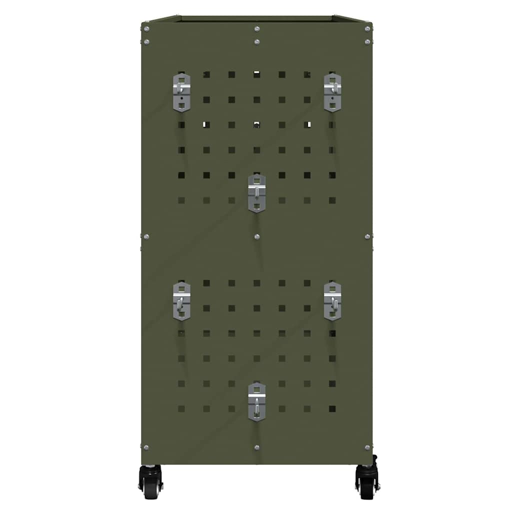 vidaXL Tool Trolley Olive Green 75 x 35 x 73 cm Cold-rolled Steel 6