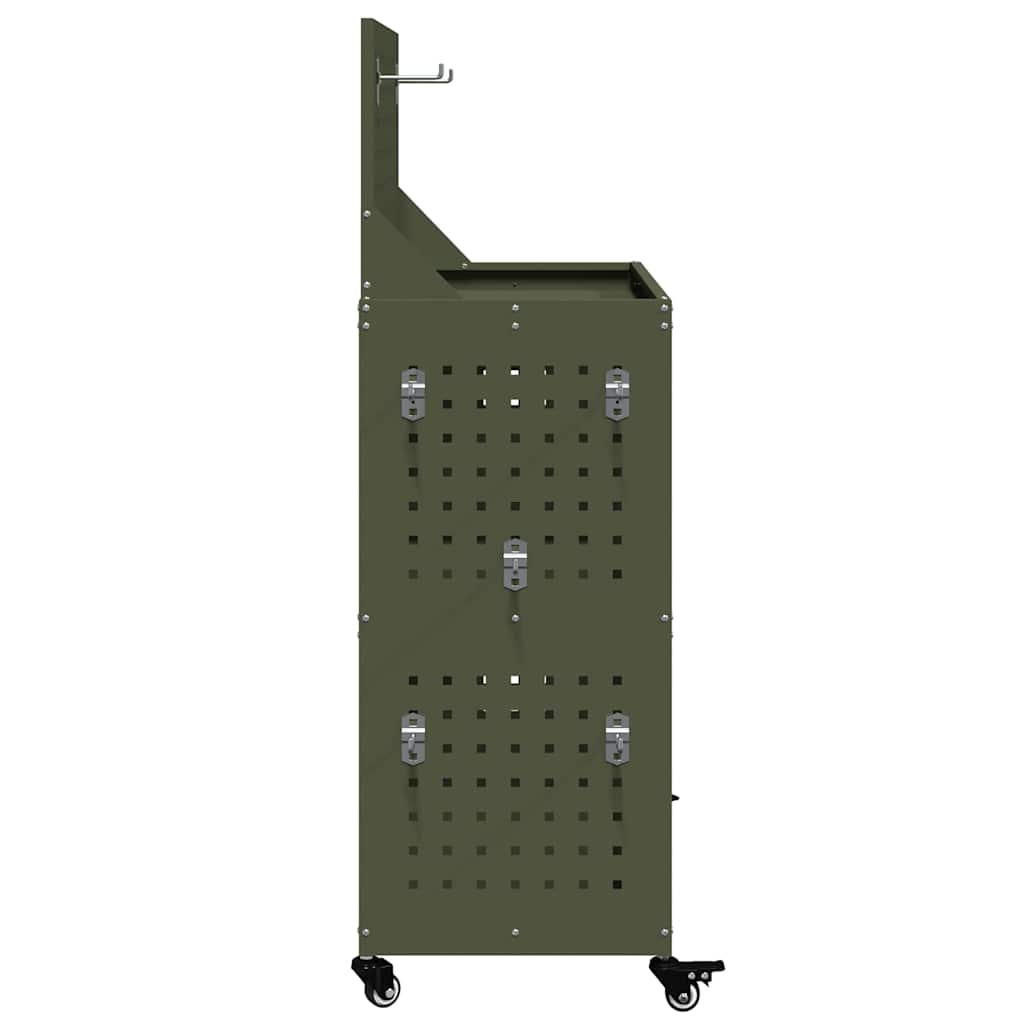 vidaXL Tool Trolley Olive Green 65 x 35 x 111 cm Cold-rolled Steel 6
