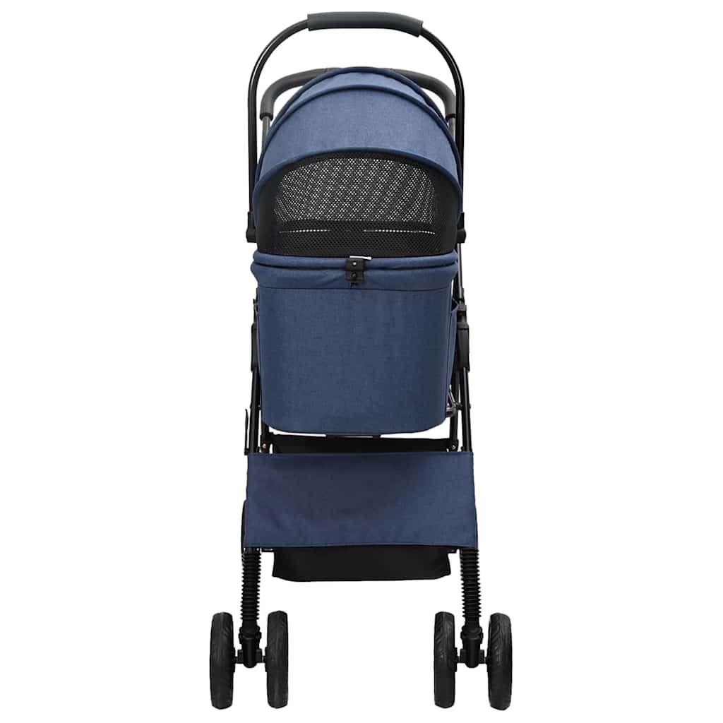 vidaXL Folding Pet Stroller Adjustable Blue 81 x 47 x 99 cm Polyester 6