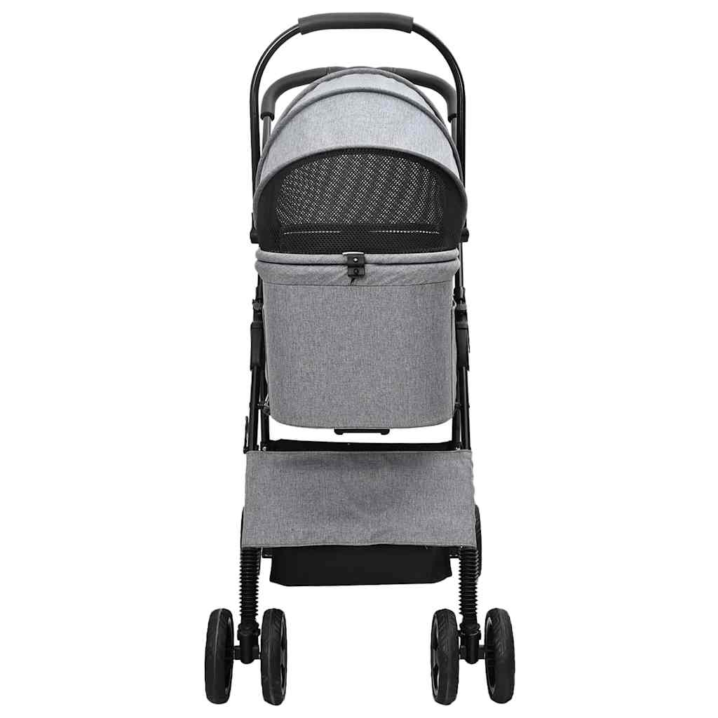 vidaXL Folding Pet Stroller Adjustable Grey 81 x 47 x 99 cm Polyester 6