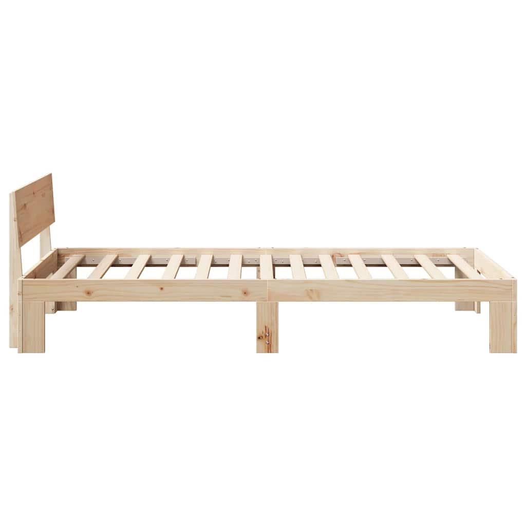 vidaXL Bed Frame with Headboard Natural 75 x 190 cm Solid Pine Wood 6