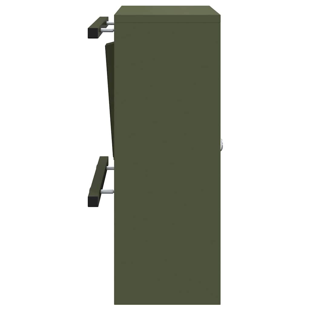 vidaXL Mailbox with Storage Olive green 30 x 20 x 55 cm Steel 6