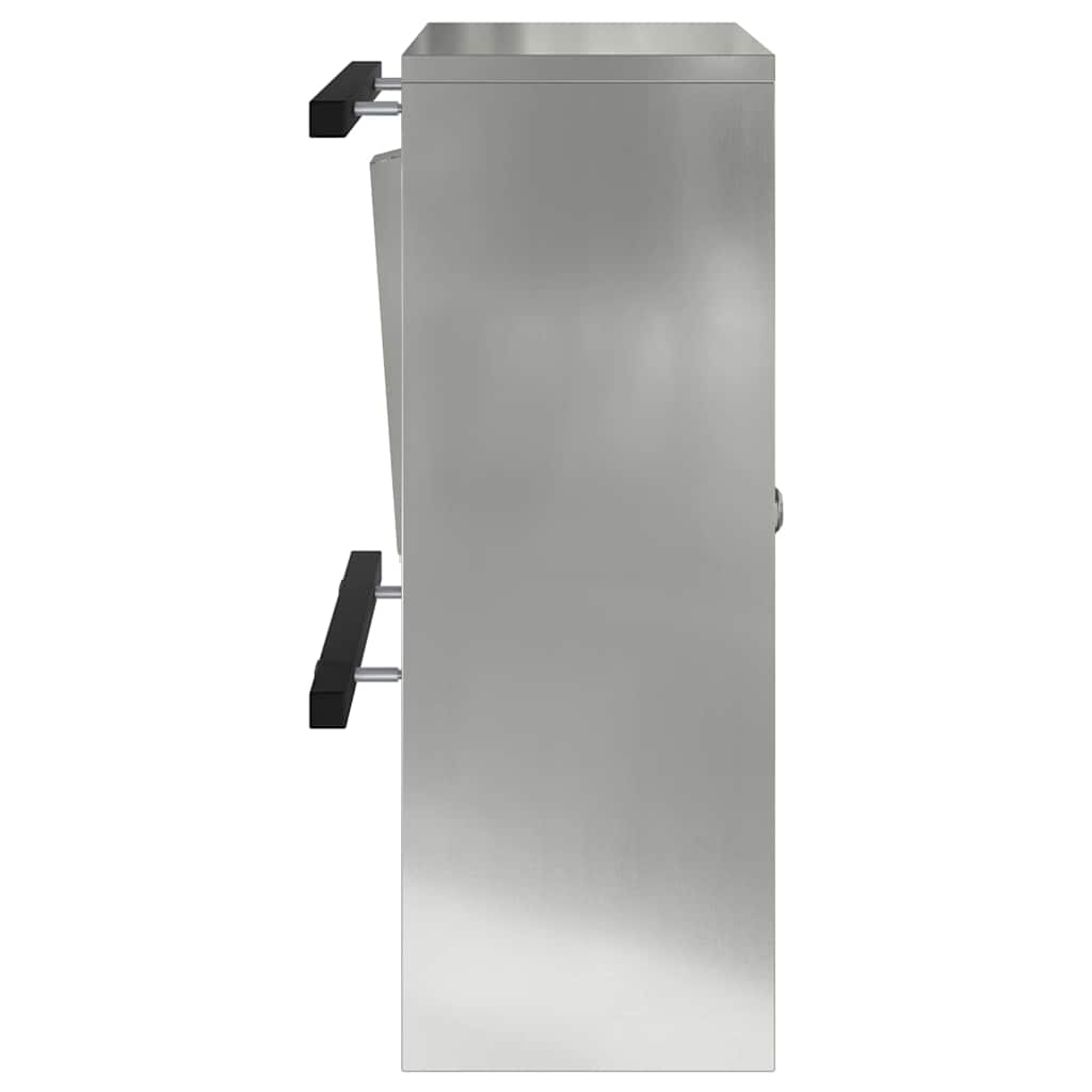 vidaXL Mailbox with Storage Black 30 x 20 x 55 cm Galvanised Steel 6