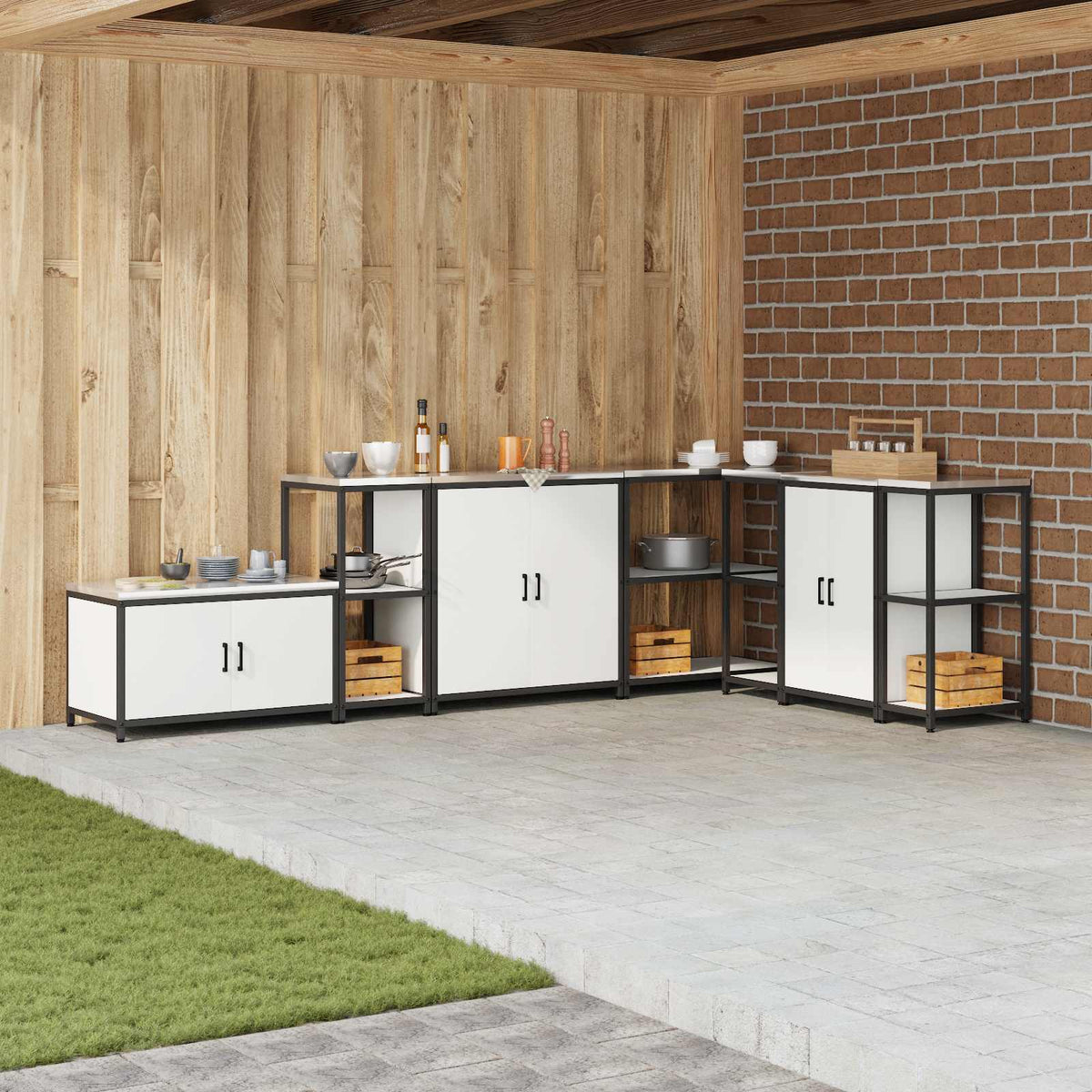 Kitchen Shelving Unit HATTEM 40 x 50 x 92 cm Steel Kitchen Storage Shelf White