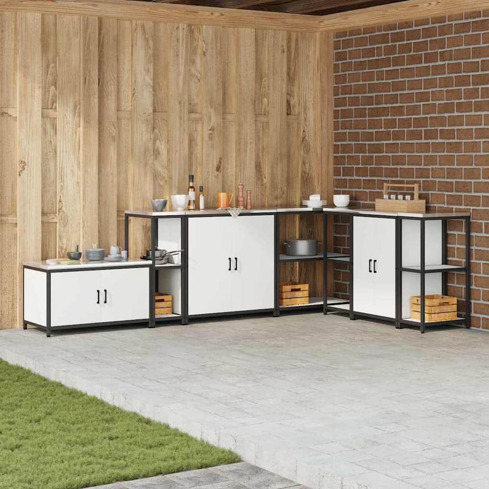 Kitchen Shelving Unit HATTEM 30 x 50 x 92 cm Steel Kitchen Storage Shelf White