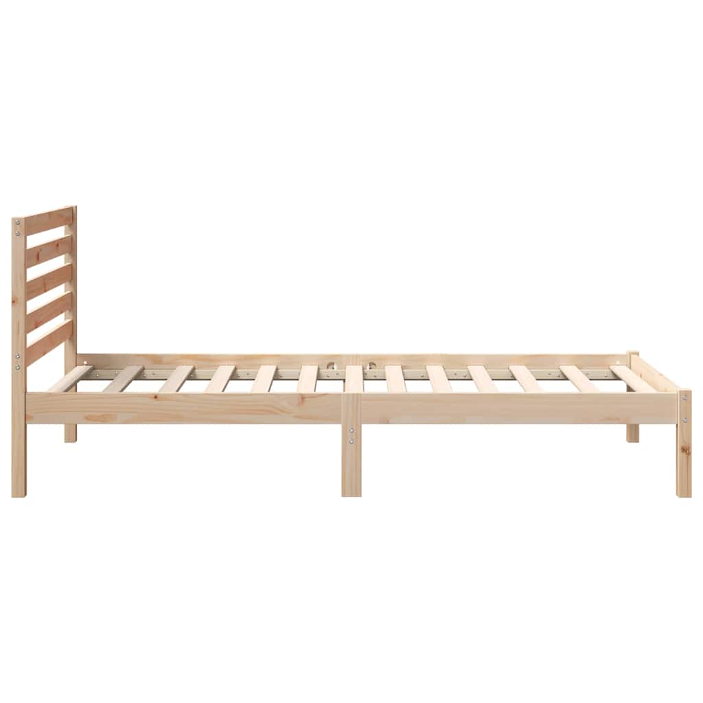 vidaXL Bed Frame with Headboard Brown 100 x 200 cm Solid Pine Wood 6
