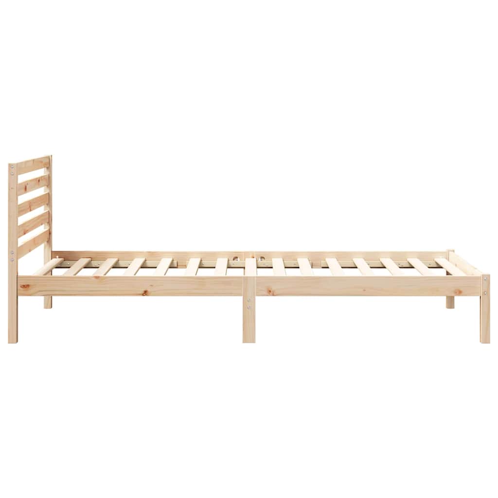 vidaXL Bed Frame with Headboard Brown 80 x 210 cm Solid Pine Wood 6