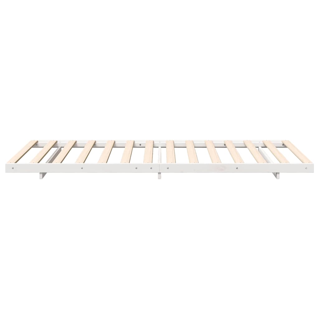 vidaXL Bed Frame White 90 x 220 cm Solid Pine Wood 6