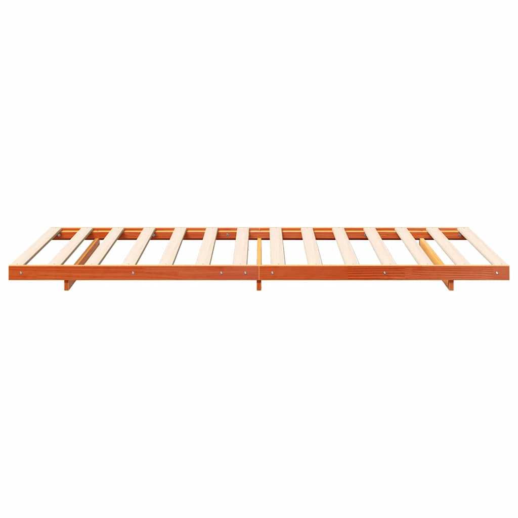 vidaXL Bed Frame Wax Brown 100 x 220 cm Solid Pine Wood 6
