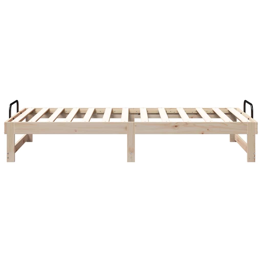 vidaXL Bed Frame Brown 75 x 190 cm Solid Pine Wood 6