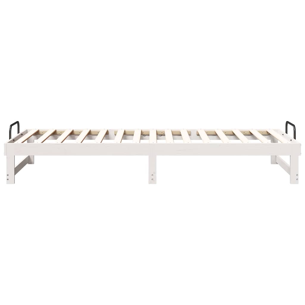 vidaXL Bed Frame White 80 x 220 cm Solid Pine Wood 6
