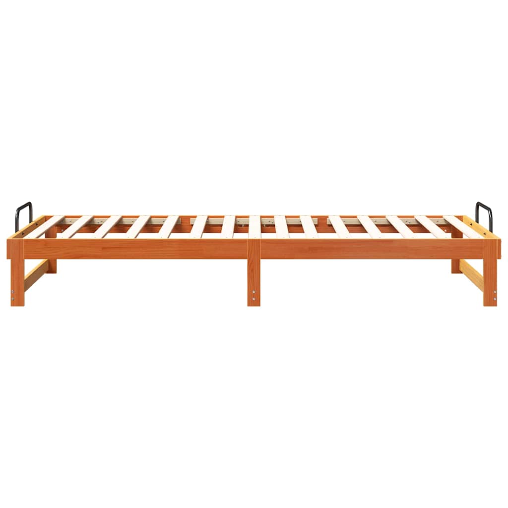 vidaXL Bed Frame Brown 80 x 220 cm Solid Pine Wood 6