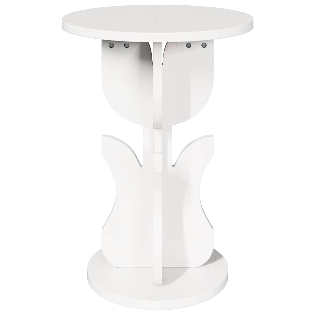 vidaXL Coffee Table White 39.5 x 39.5 x 53.5 cm Solid pine wood 6