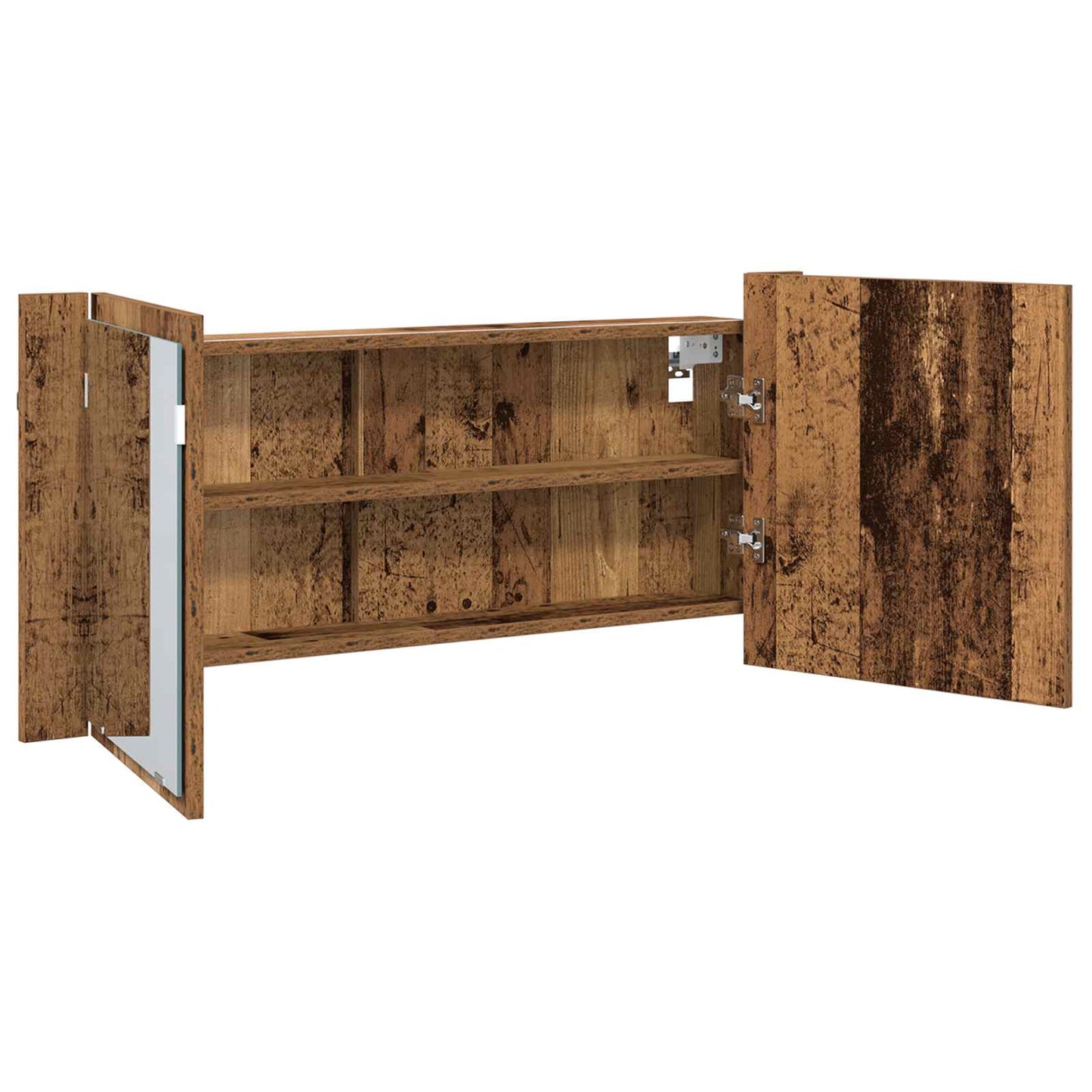 vidaXL LED Mirror Cabinet Old Wood 100 x 12 x 45 cm Engineered Wood 6