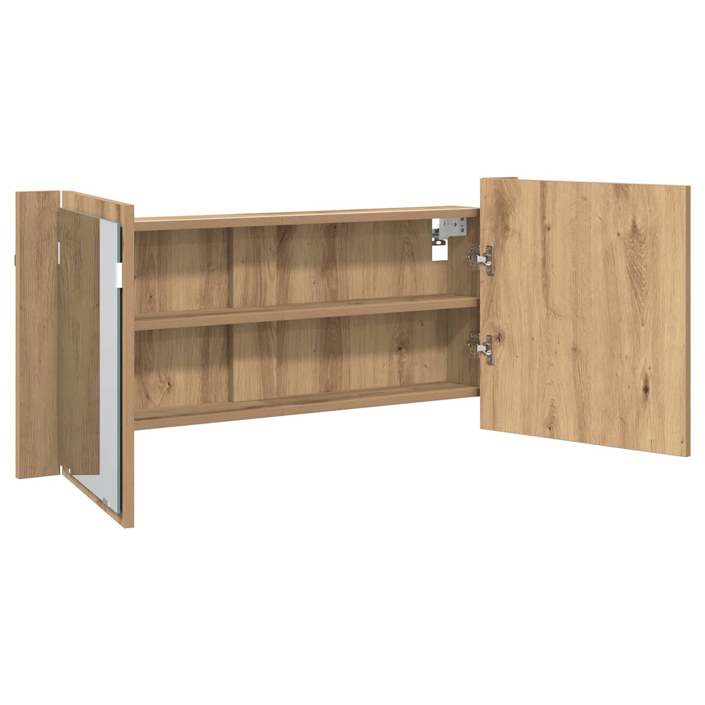 vidaXL LED Mirror Cabinet Artisan Oak 100 x 12 x 45 cm Engineered Wood 6