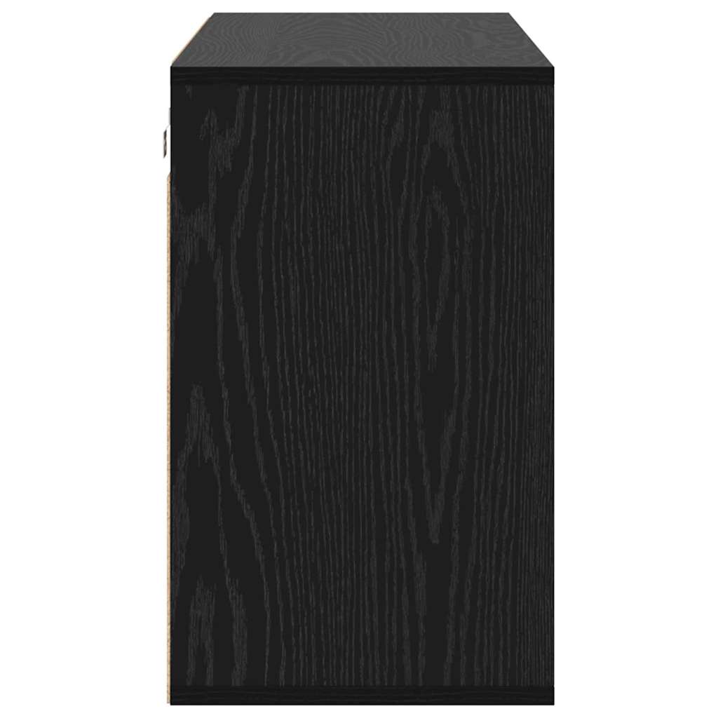 vidaXL Shoe Cabinet 103 x 30 x 51 cm Engineered Wood Black Oak 6