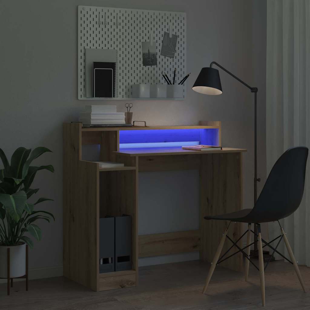 vidaXL Desk Artisan Oak 97 x 45 x 90 cm Engineered Wood 6