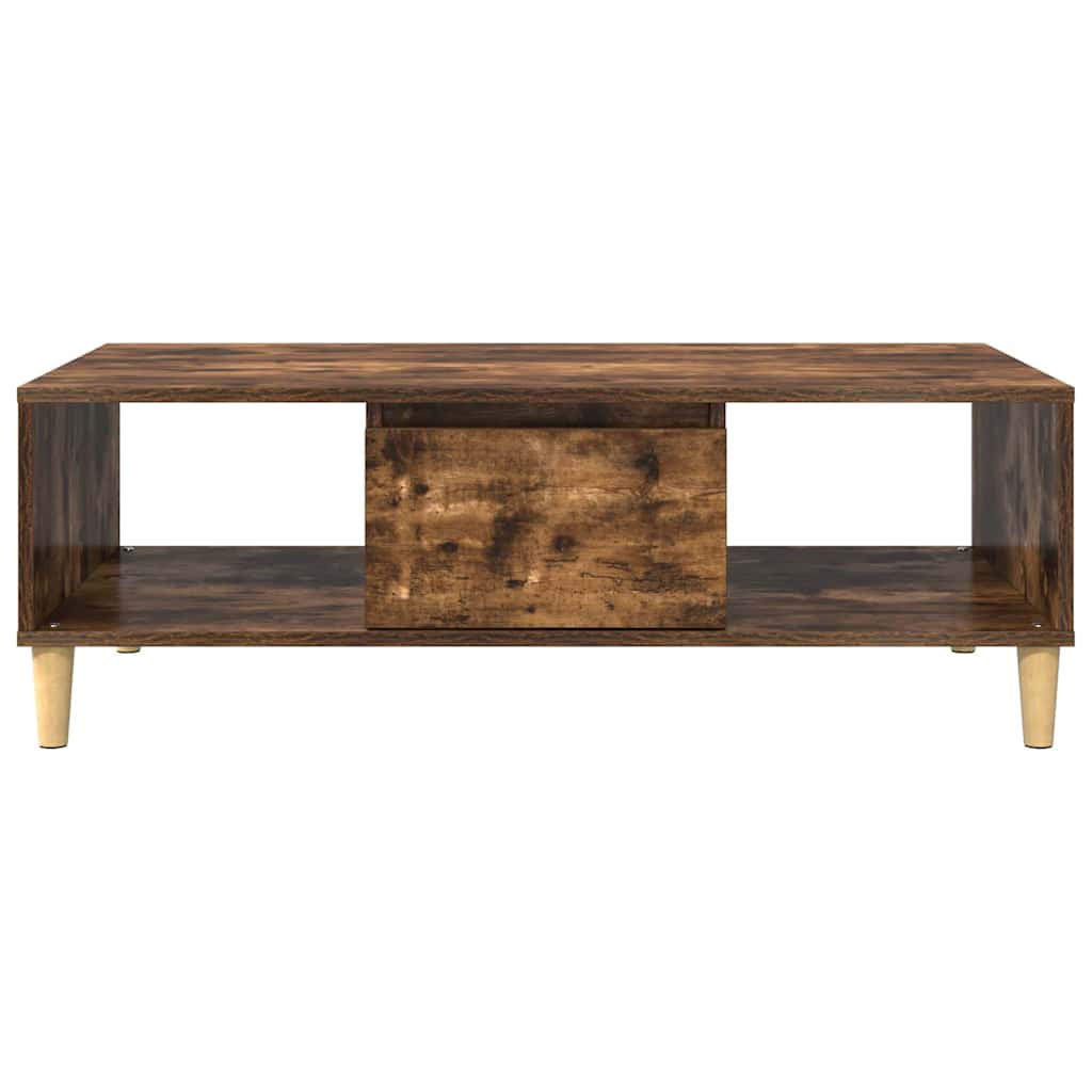 vidaXL Coffee Table Smoked Oak 102 x 55 x 35 cm Engineered Wood 6