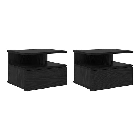 Floating Nightstands 40x31x27 cm Engineered Wood 2 Black oak