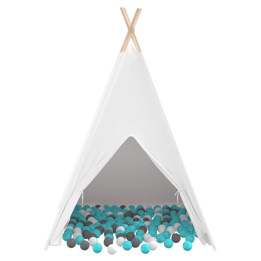 vidaXL Teepee Tent White 120 x 120 x 150 cm Fabric and Plastic 6