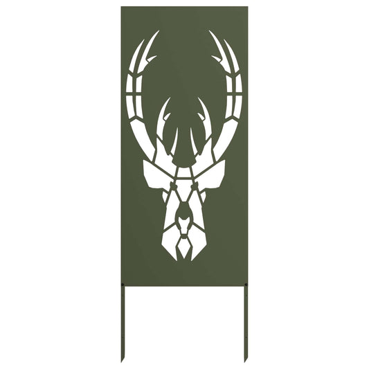 The garden privacy screen featuring a deer head cutout design against a plain white background