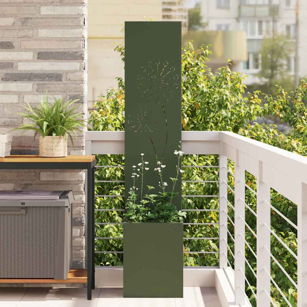 vidaXL Garden Privacy Screen Fretwork 32 x 32 x 150 cm Olive Green