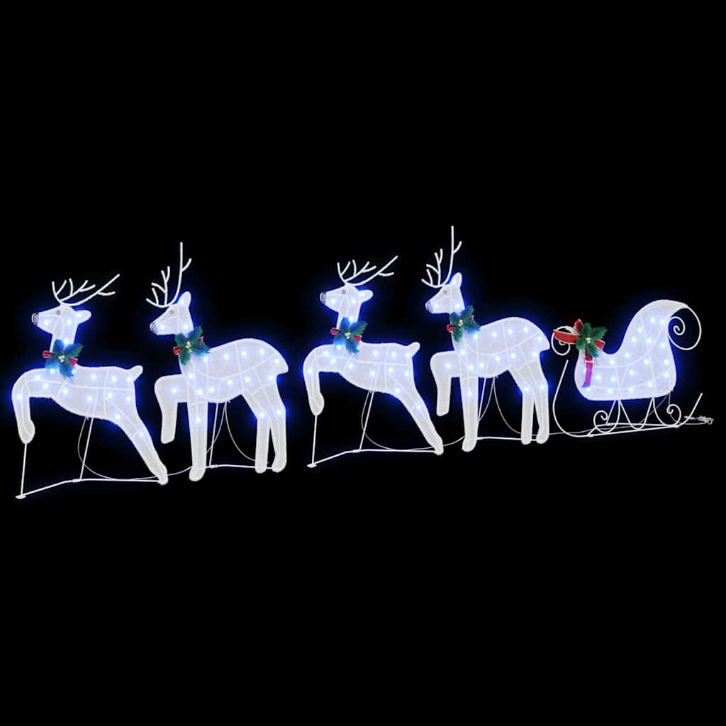 vidaXL LED Reindeers 5 pcs White 43 x 18 x 66 cm Fabric 6