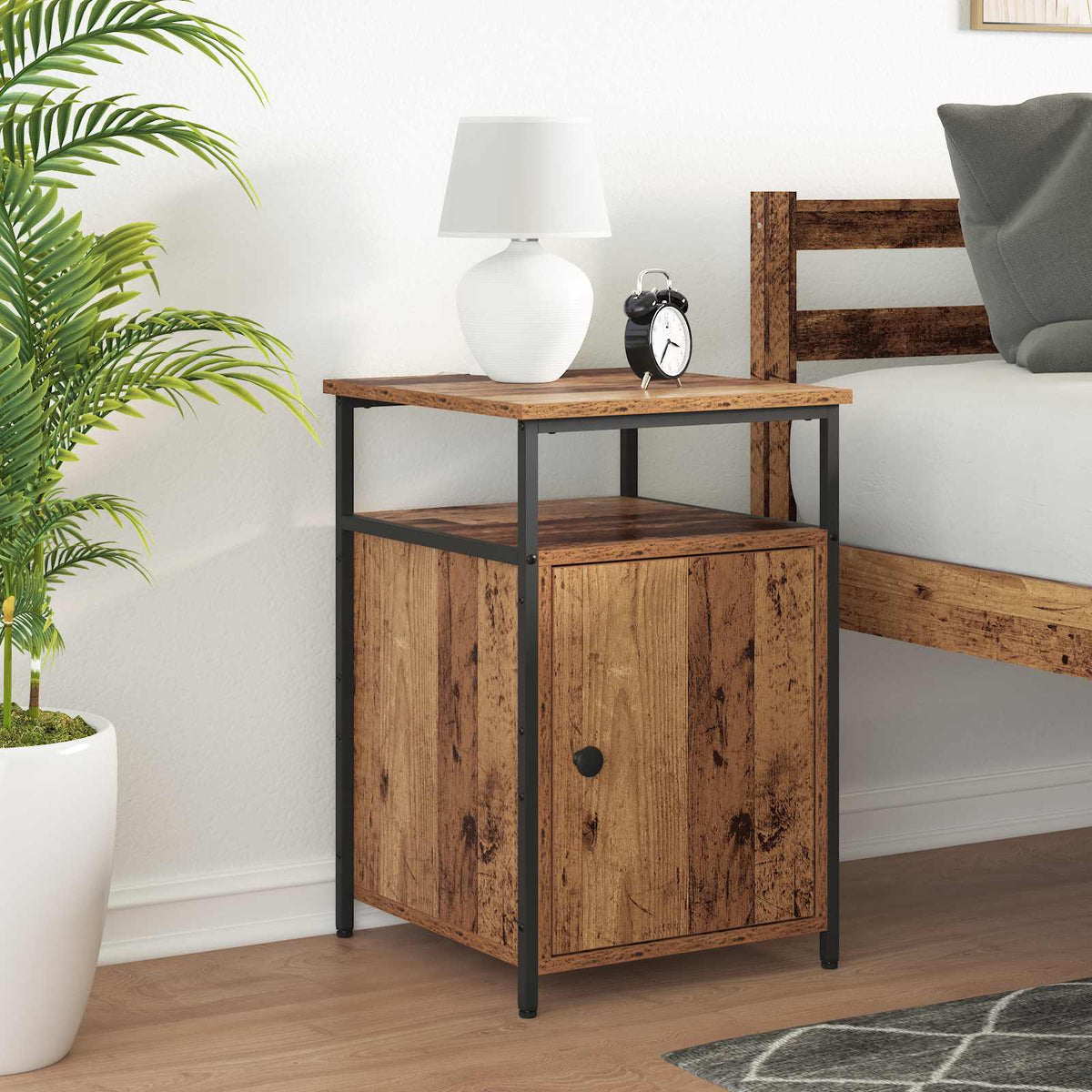 Bedside Cabinet Engineered Wood Old wood