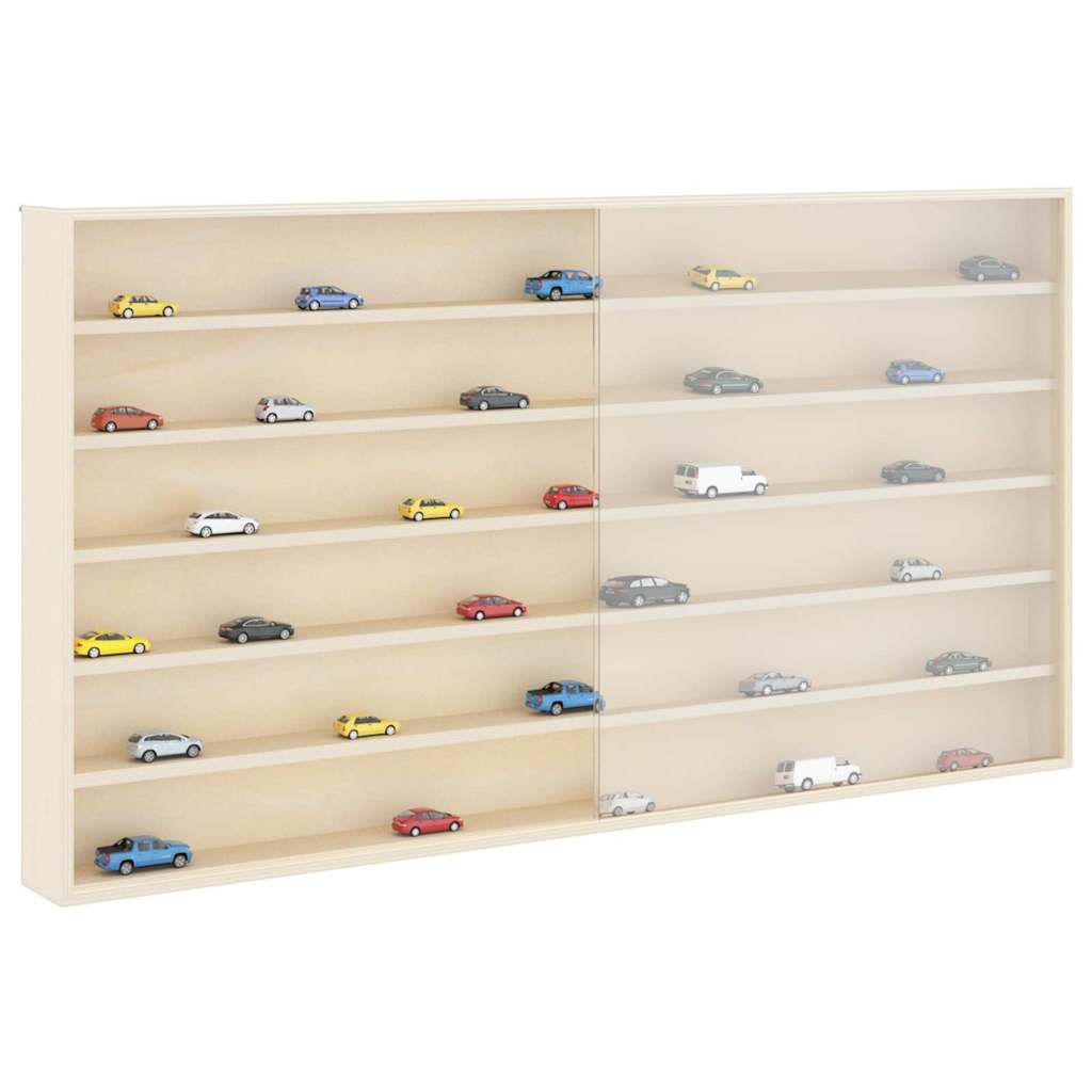 Wall Display Case with Shelf Beige Plywood 100 cm 54 cm