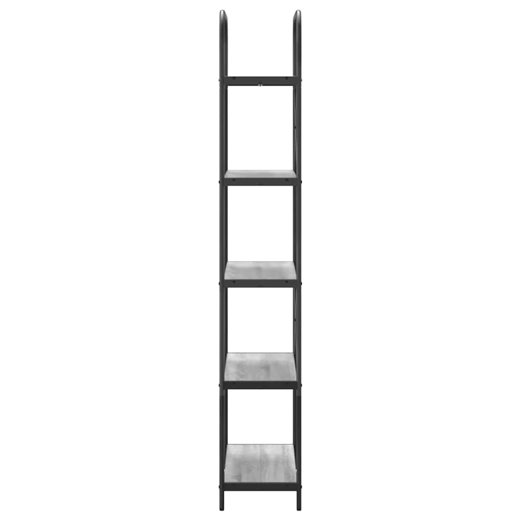 vidaXL Bookshelf 5-Tier 80 x 30 x 183 cm Engineered wood Grey Sonoma 6