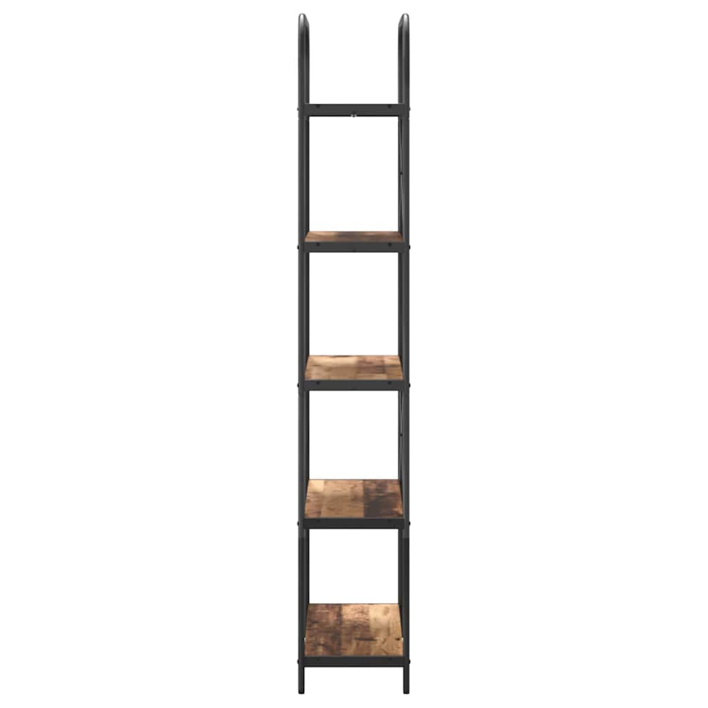 vidaXL Bookshelf 5-Tier 80 x 30 x 183 cm Engineered wood Old Wood 6