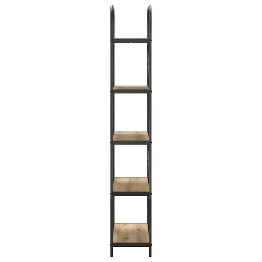 vidaXL Bookshelf 5-Tier 80 x 30 x 183 cm Engineered wood Artisan Oak 6