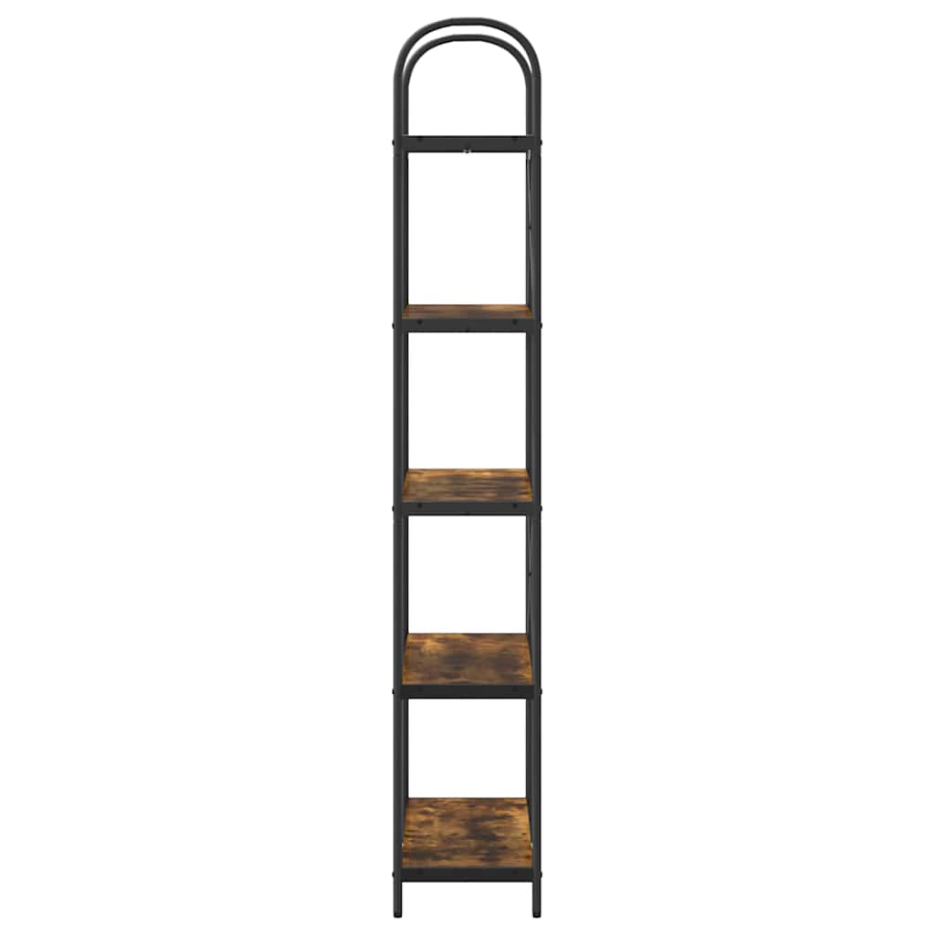 vidaXL Bookshelf 5-Tier 80 x 30 x 183 cm Engineered wood Smoked Oak 6