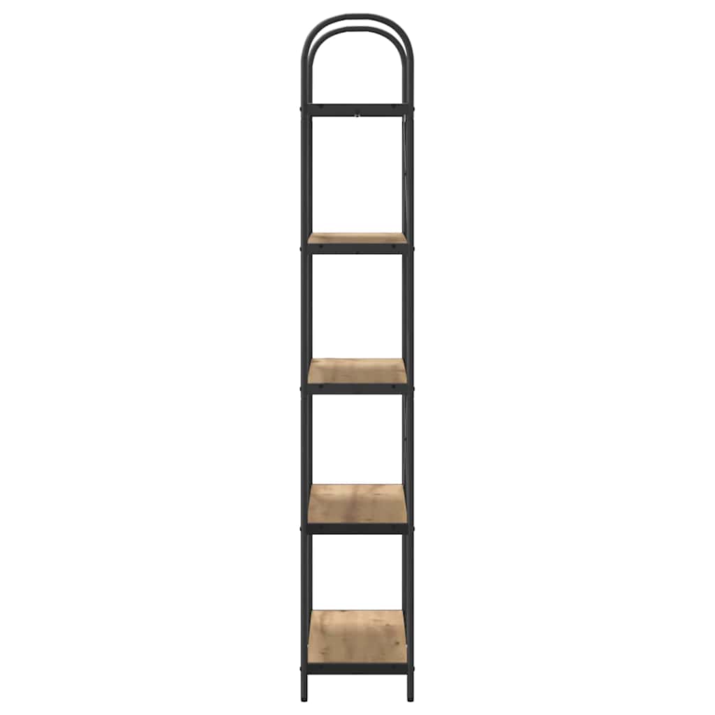 vidaXL Bookshelf 5-Tier 80 x 30 x 183 cm Engineered wood Artisan Oak 6
