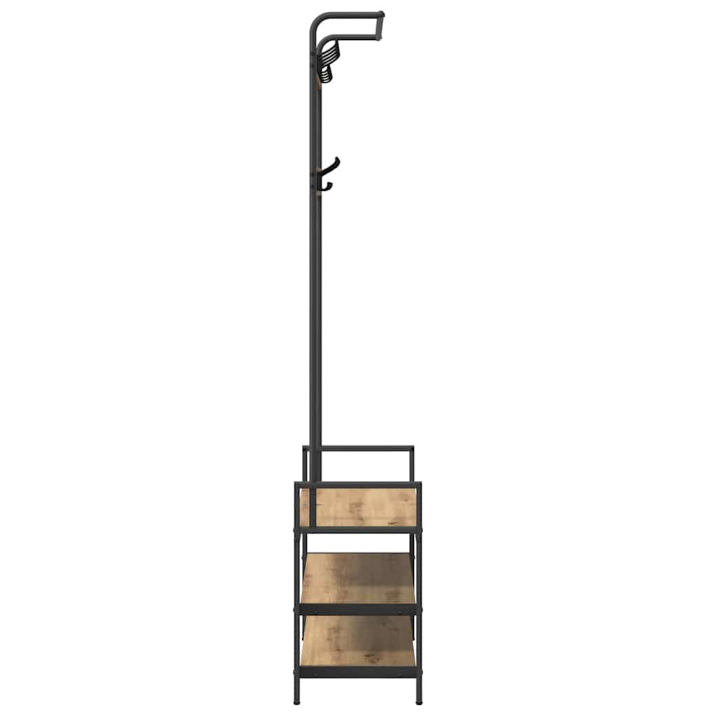 vidaXL Coat Rack Artisan Oak 75 x 34 x 184 cm Engineered wood 6