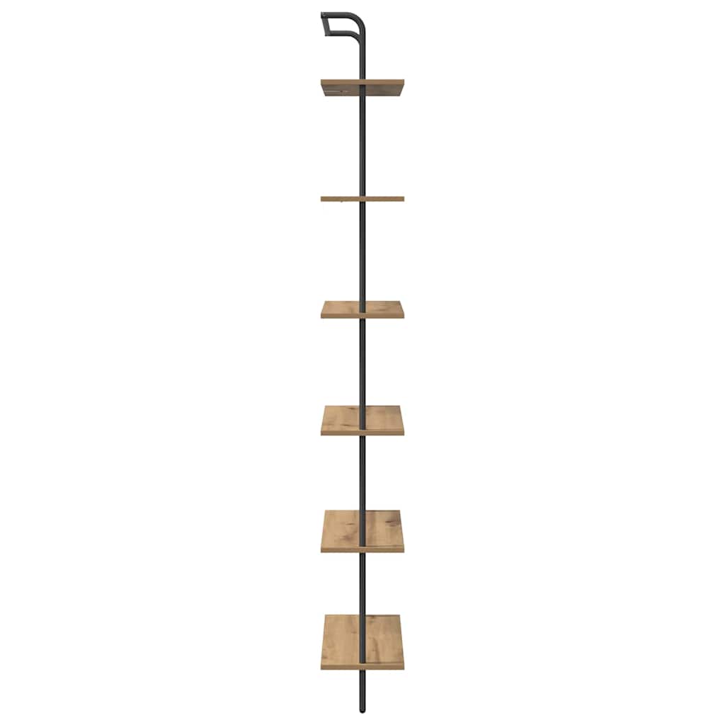 vidaXL Bookshelf 6-Tier 60 x 24 x 203 cm Engineered wood Artisan Oak 6
