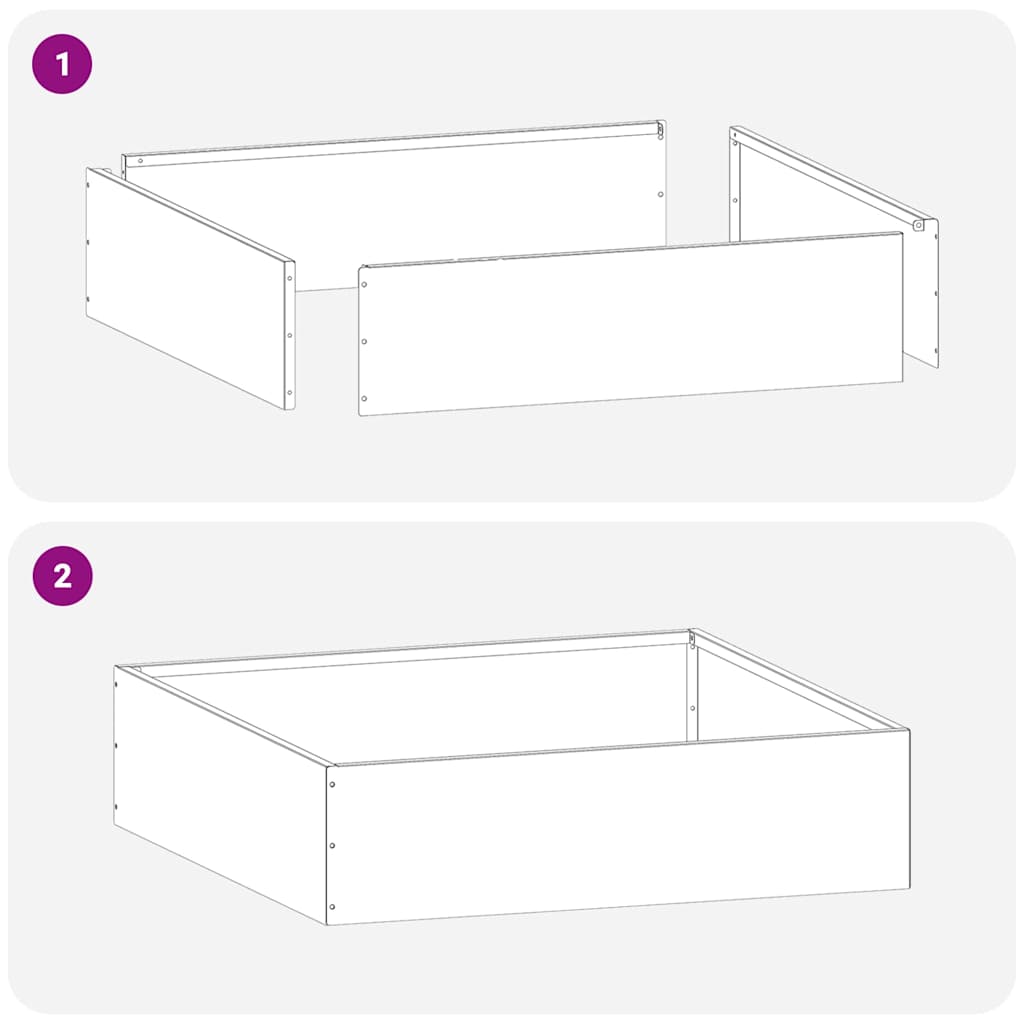 vidaXL Lawn Edging 6 pcs 50 x 50 x 13 cm Steel Anthracite 6