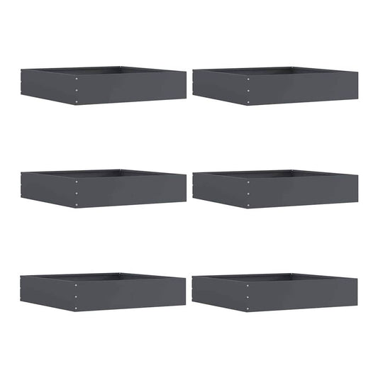 Lawn Edging 60 x 60 x 13 cm Steel 6 Width 60 cm Anthracite