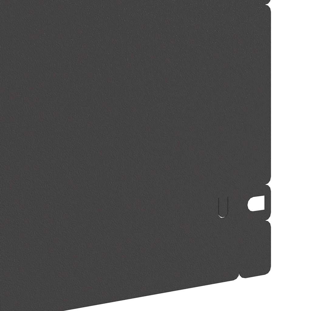 vidaXL Lawn Edgings 10 pcs 103 x 0.05 x 22 cm Steel Black 6