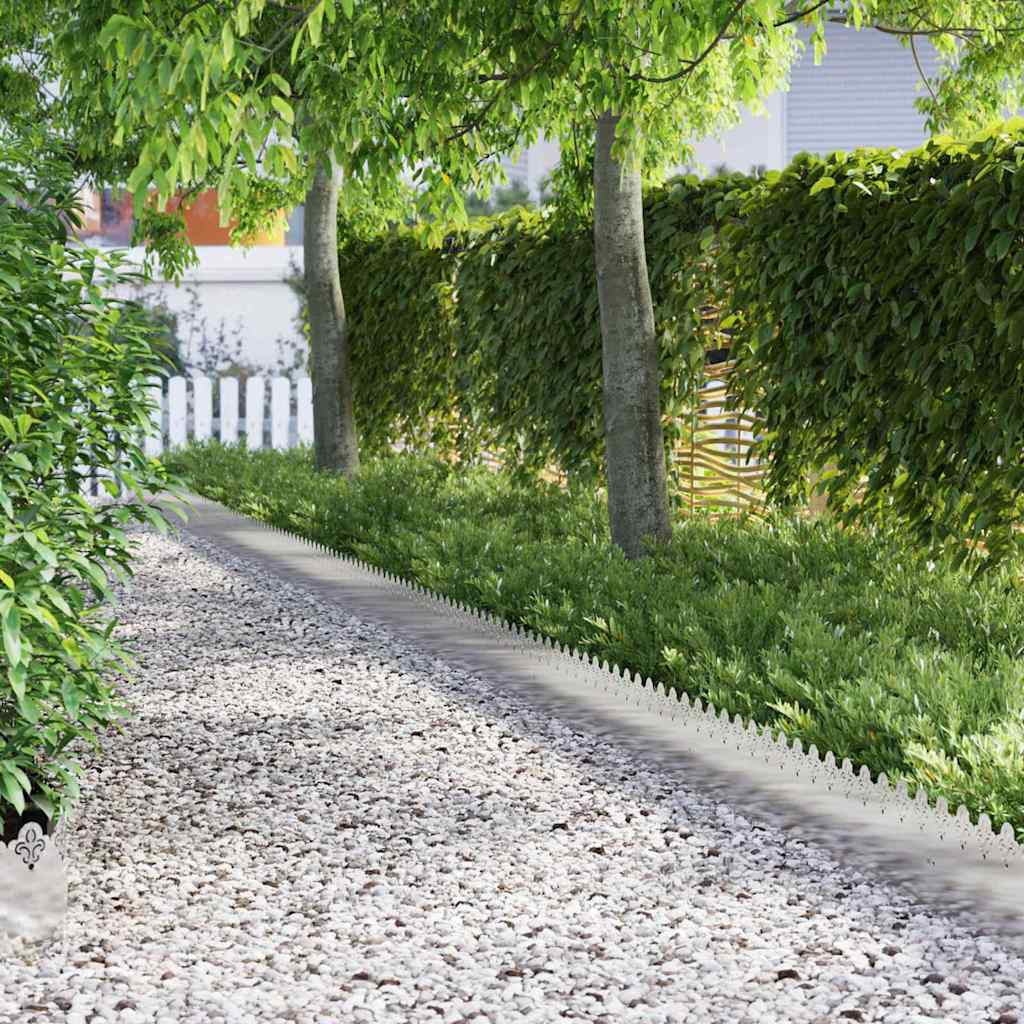 vidaXL Lawn Edgings 103 x 0.05 x 22 cm Steel 10 pcs Scrollwork